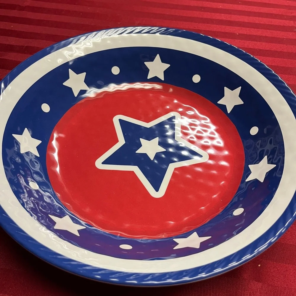 Americana Design Salad Bowl Set - Red, White, Blue